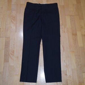 MANTONI  Men's Sz 34 X 32 Super Fine Wool BLACK No Pleat  Dress Pants